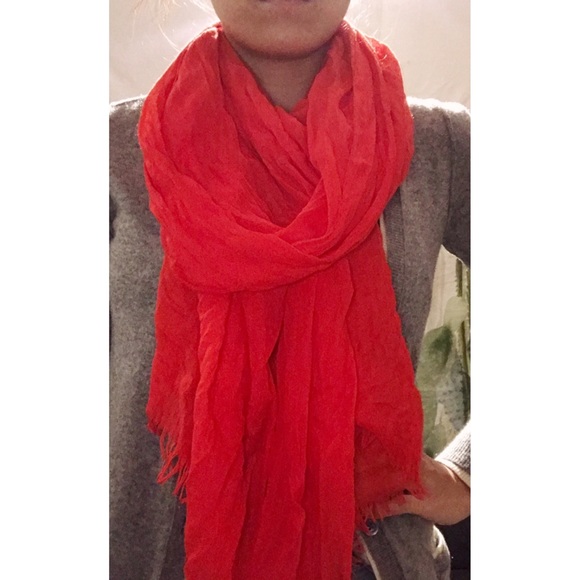J.Crew Bright Red Scarf - Picture 1 of 4